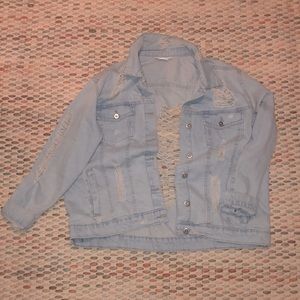 Distressed Oversized Denim Jacket